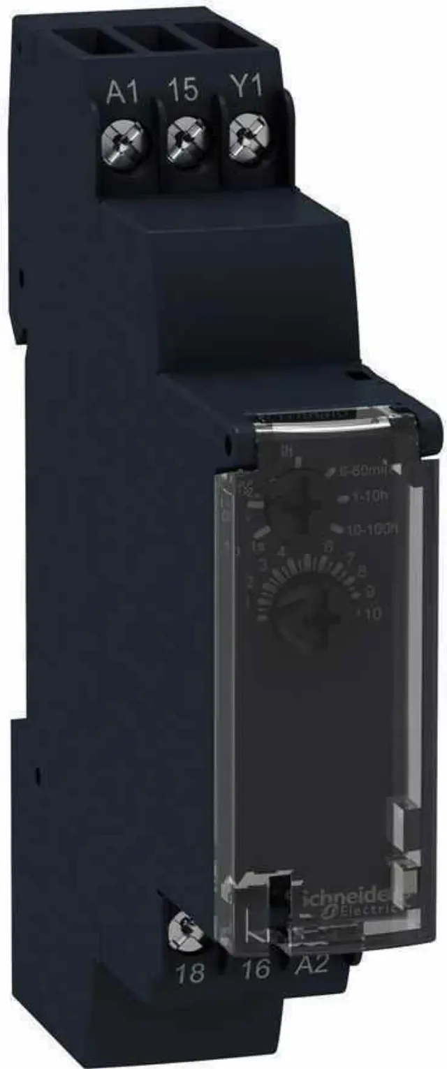 Harmony, Modular timing relay, 8 A, 1 CO, 1 s..100 h, off delay, 24 V DC / 24...240 V AC/DC
