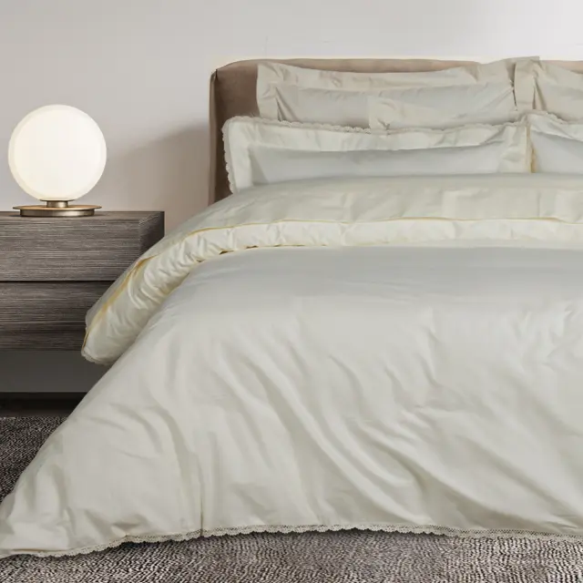Σετ Παπλωματοθήκη 240x260 Υπέρδιπλη Prestige Das Home 1709 Ecru 100% Βαμβακoσατέν