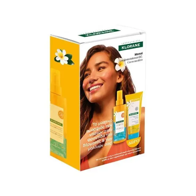 Klorane Promo Polysianes Monoi Αντηλιακό Σπρέι Σώματος SPF50 200ml & Δώρο Σαμπουάν & Αφρόλουτρο After Sun 200ml
