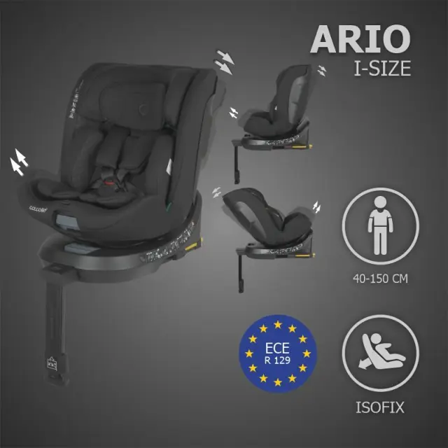 Coccolle Ario Κάθισμα Αυτοκινήτου i-Size 40-150cm ISOFIX Midnight Black 2