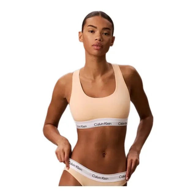 Calvin Klein Γυναικείο Μπουστάκι Unlined Icon Cotton Modal, Χρώμα Peach Bliss