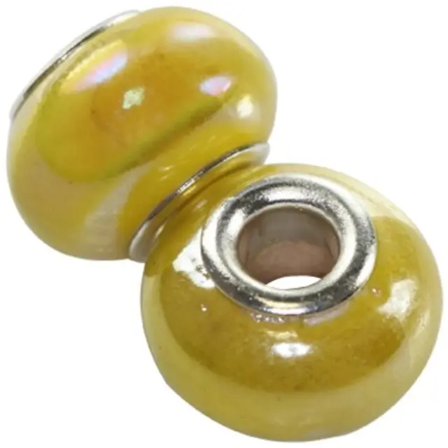 Χάντρα Modular Ceramic Shining AB Yellow 10x16mm - 5τεμ