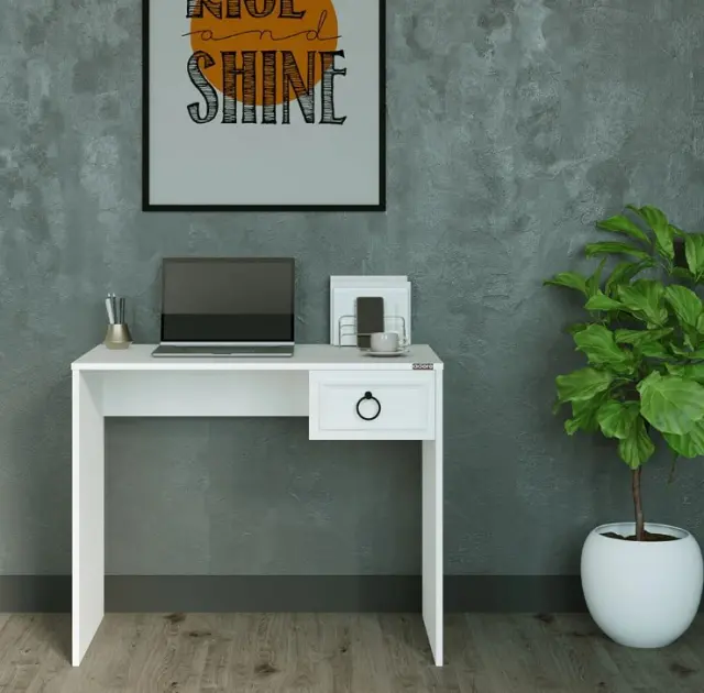 Γραφείο CMS-1301-BB Hampton Λευκό 90x75x51cm 2