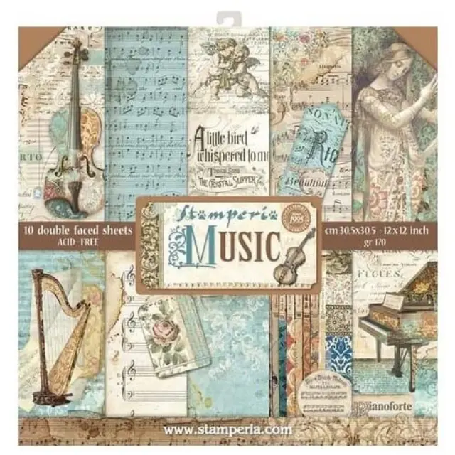 Χαρτιά scrapbooking 10τεμ Music, Stamperia