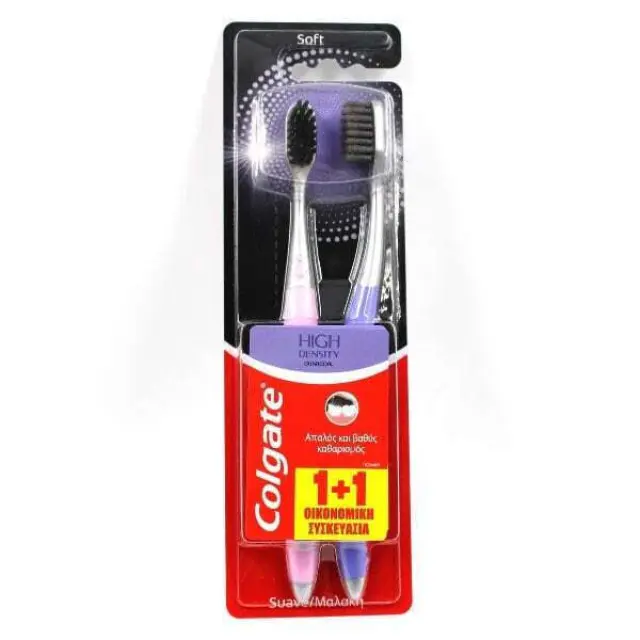 Colgate High Density Charcoal Soft 2tmx Μπλε