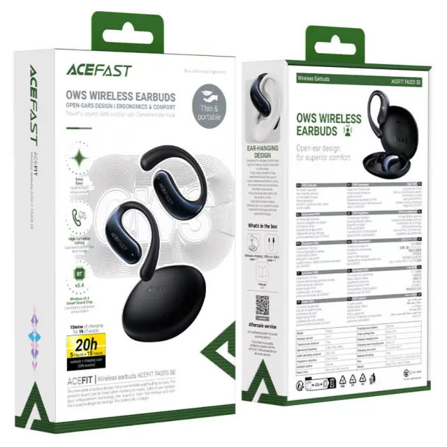 Wireless Earphones Hands Free Acefast FA005 TWS Ultra Thin v5.4 400mAh 20hr Λειτουργίας ENC IPX4 Μαύρα 2