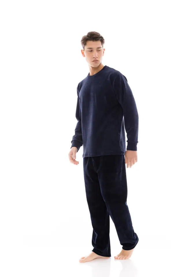 WN-M635 - Yacht Blue - PYJAMA VELVET STIPE 2