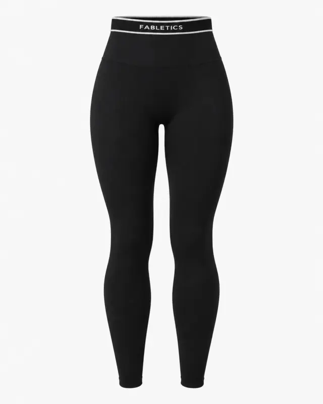 Fabletics Seamless Scrunch Γυναικείο Ψηλόμεσο Κολάν Μαύρο