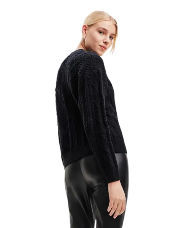 Desigual - Γυναικείο Πλεκτό Zιβάγκο Shasa Loose Fit 23WWJF50-2000 Μαύρο - XL 3