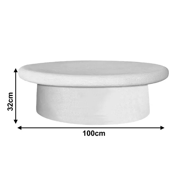 Τραπέζι σαλονιού Herona pakoworld mdf λευκό 100x60x32εκ 3