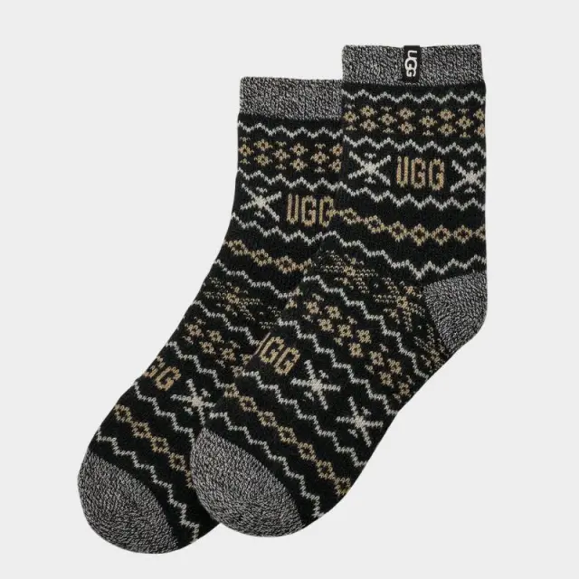 Κάλτσες Ugg Cressida Cozy Quarter Sock 1171625-BGGS Μαύρο - ONESIZE 2