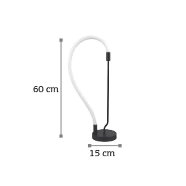 InLight Επιτραπέζιο φωτιστικό LED 18W 3000K από μαύρο μέταλλο και σωλήνα σιλικόνης D:60cm (3010) 3