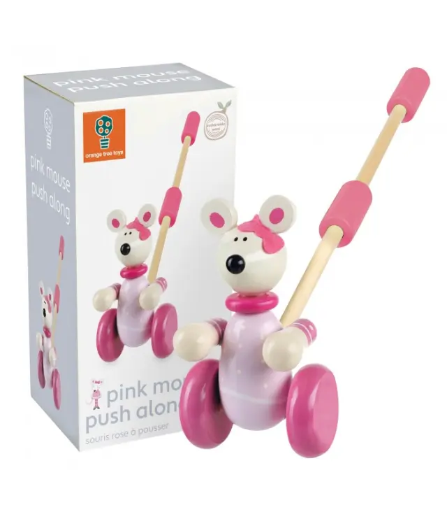 Παιχνίδι ώθησης Pink Mouse Orange Tree Toys