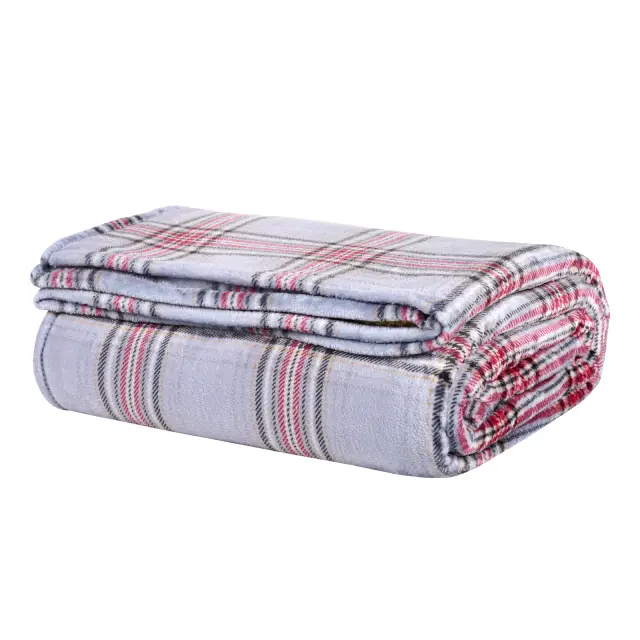 Κουβέρτα 220x240 Υπέρδιπλη 330gsm Fleece Das Home 1362 Grey-Red 100% Πολυέστερ 2