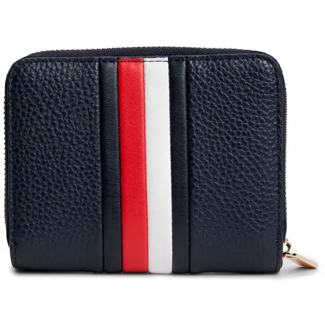Tommy Hilfiger Γυναικείο Μεσαίο Πορτοφόλι TH Icon Medium Zip-Around With Flap Corp Σκούρο Μπλε 2