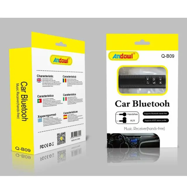 Andowl Bluetooth Αυτοκινήτου με Υποστήριξη Handsfree και AUX σε Μαύρο Χρώμα Q-B09 2