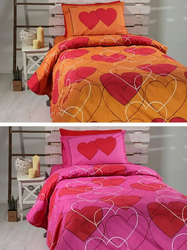 Σετ Σεντόνια Cotton Feelings εμπριμέ 910 Orange Μονό (165x270) Sunshine 2