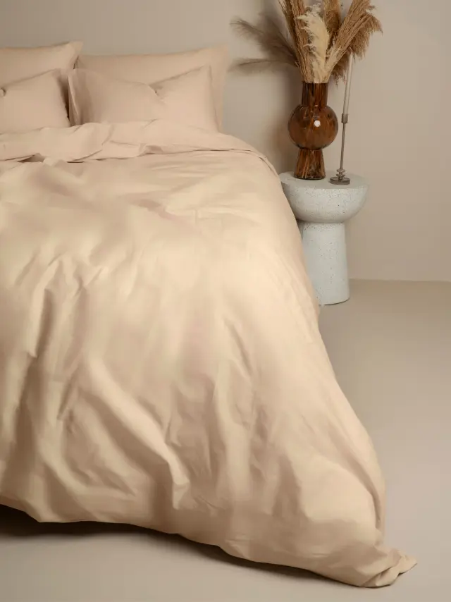 Σετ Σεντόνια Cotton Feelings 110 Beige Διπλό με λάστιχο (150x205+30) Sunshine 3