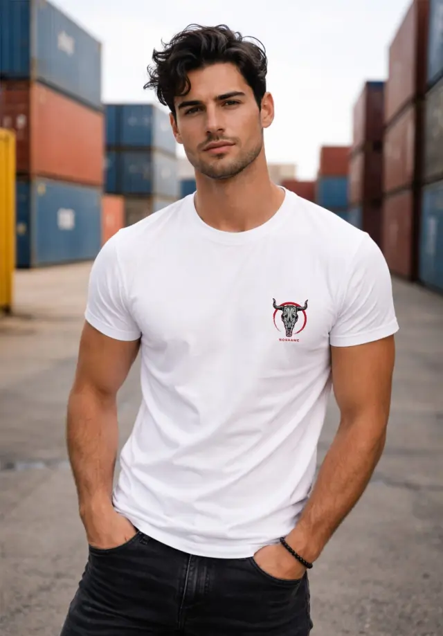 T-shirt Noshame® Λευκό με τύπωμα Taurus - 132564 - XXL