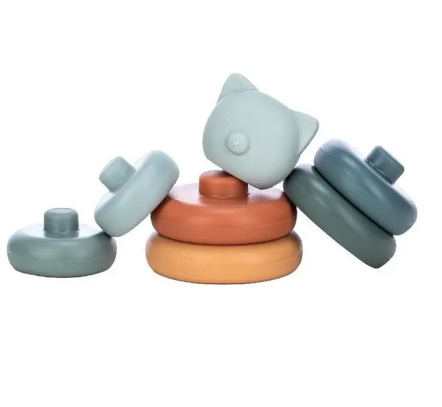 FreeON Free2Play Πυραμίδα στοίβαξης σιλικόνης Silicone Stacking Tower Bears μπλε 3