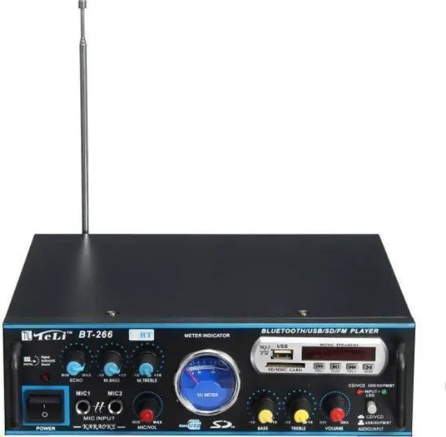 Ενισχυτής με λειτουργία Karaoke BT-266 σε Μαύρο Χρώμα 2