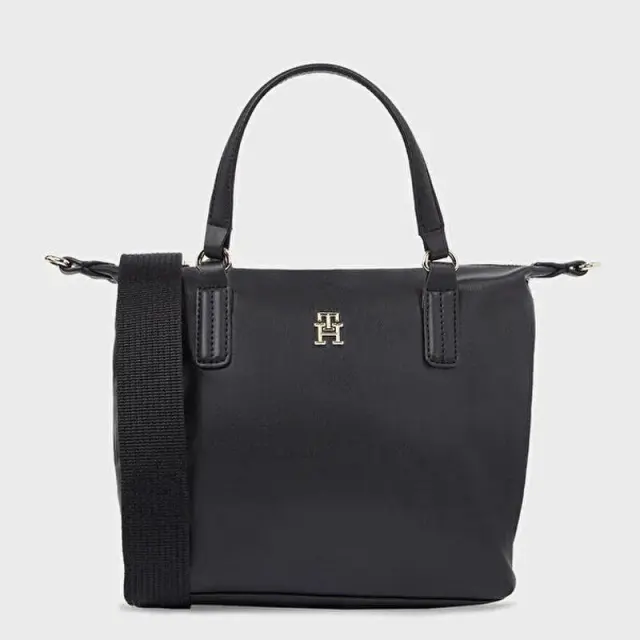 Tommy Hilfiger - Γυναικεία Τσάντα Χειρός Poppy Plus Small Tote AW0AW15592-BDS Μαύρο