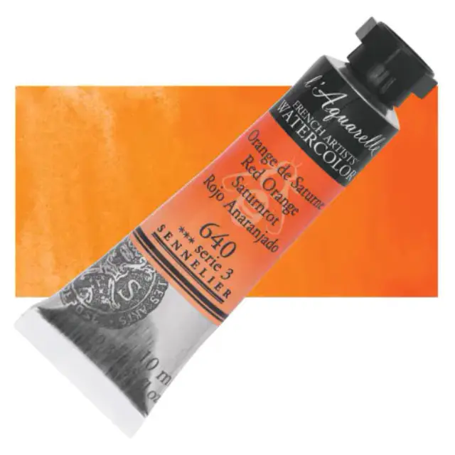 Χρώμα Ακουαρέλας Sennelier l Aquarelle Σωληνάριο 10ml - 640 Red Orange