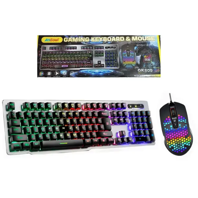 Andowl QK809 Πληκτρολόγιο & Ποντίκι LED - Gaming Keyboard & Mouse 075951