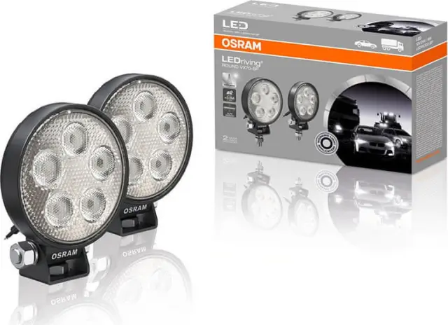 LEDriving® Round VX70-SP 12/24V 8W 53m long light beam 550lm (2 pieces in 1 box)