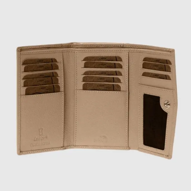 Μεγάλο Δερμάτινο Γυναικείο Πορτοφόλι με RFID lavor 1-6019 Μπεζ - ONESIZE 3