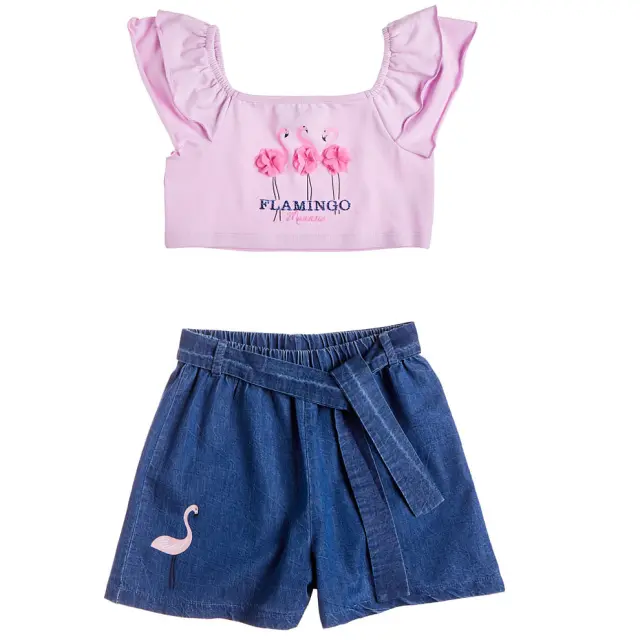 Σετ Moovers crop top και τζιν σορτς