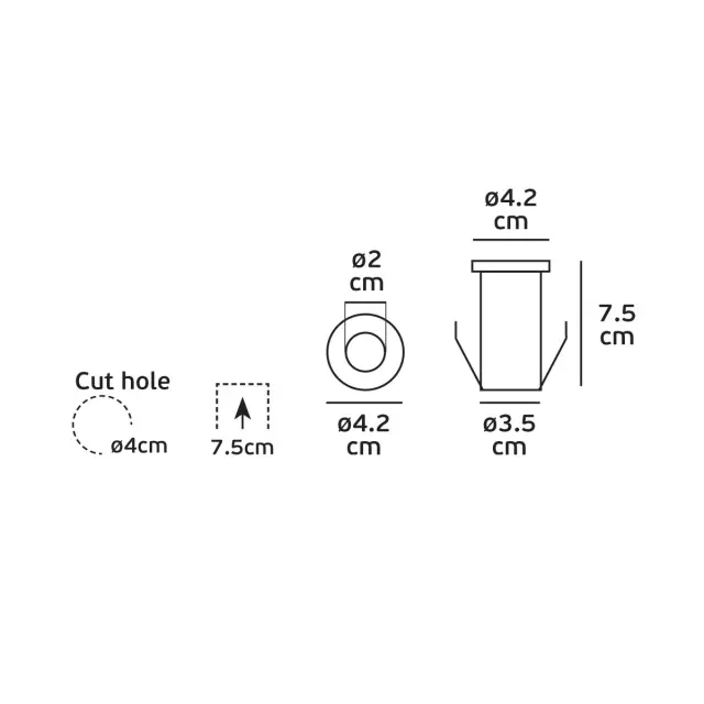 Blak VK/02117/W/10 – Φωτιστικό Led δαπέδου χωνευτό 1W 3000K 10° IP68 Ατσάλι Ασημί 3