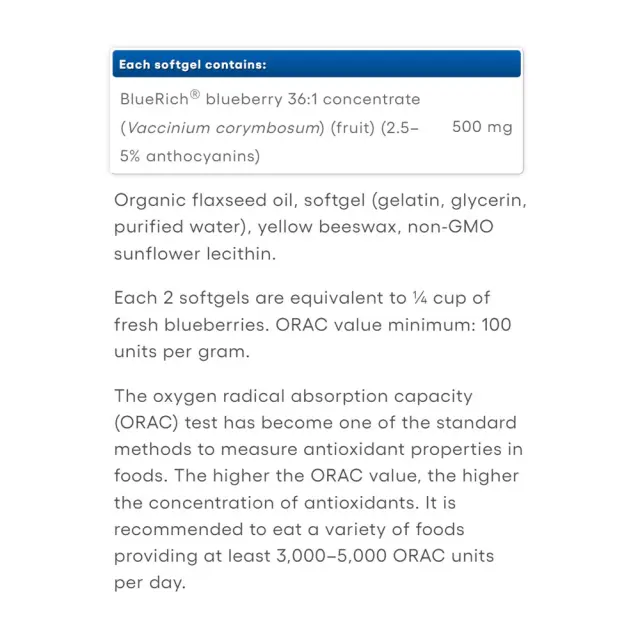 Natural Factors Super Strength Blueberry Concentrate 500 mg 2