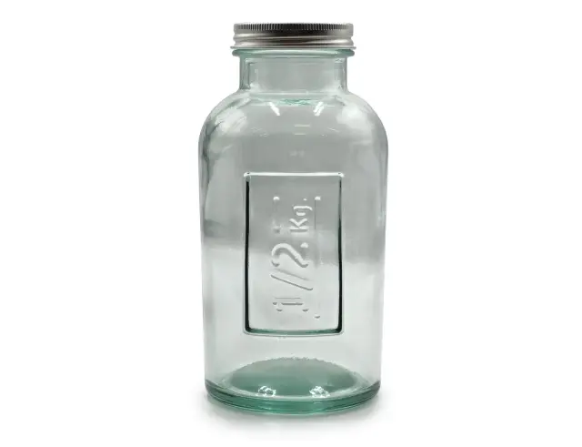 Δοχείο με καπάκι Glass Drops Storage (5290) Aπό 100% ανακυκλωμένο γυαλί, Xωρητικότητας 500ml, Διαστάσεων Ø 8.5 x Υ 16.5 cm 5290 2