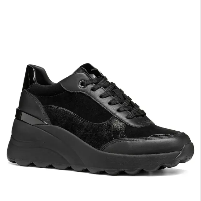 Γυναικεία Ανατομικά Δερμάτινα Sneakers Geox Spherica D65WAB 02285 C9999 Μαύρα Μαύρο - 37 2
