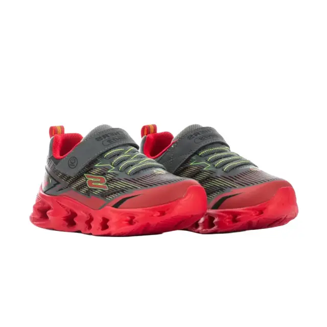 Skechers Boy's S Lights Vortex 2.0 Veltrox Γκρι - Κόκκινο 400605L-RDCC (Skechers) 2