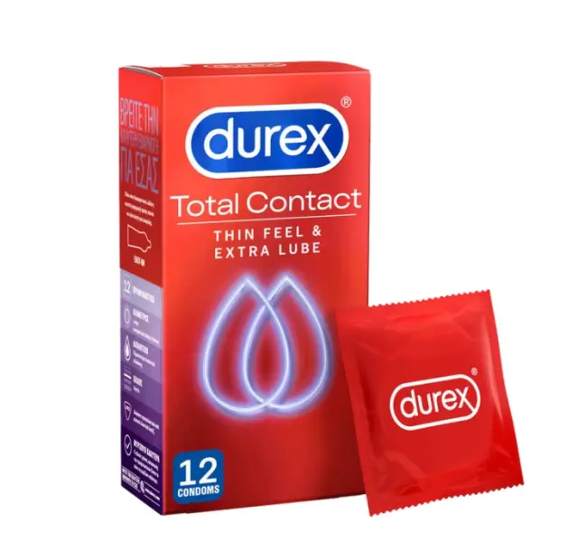 Durex Προφυλακτικά Πολύ Λεπτά Total Contact 12 τεμάχια