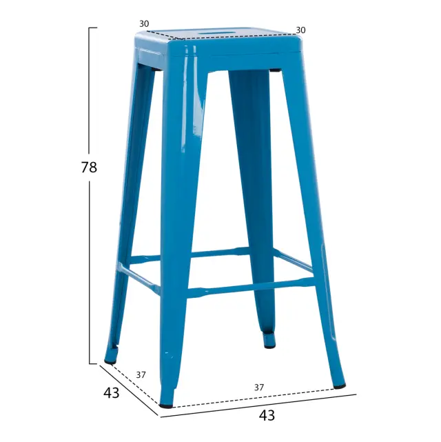 ΣΚΑΜΠΟ ΜΠΑΡ ΜΕΤΑΛΛΙΚΟ FB98642.48 ΣΕ ΜΠΛΕ 43x43x78Υεκ. 2