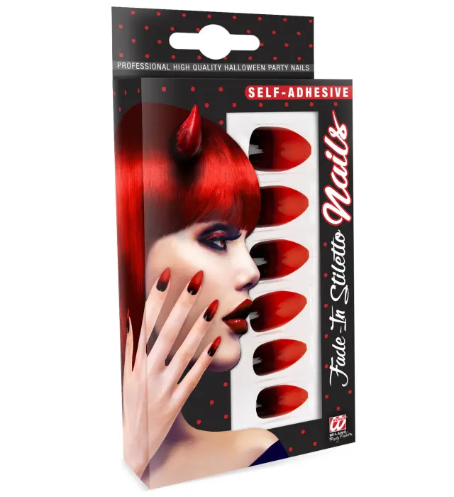 Αποκριάτικο Αξεσουάρ Νύχια Black Red Fade (Widmann) (W-05365)