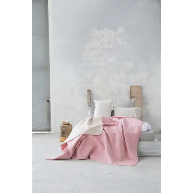 Κουβερλί Υπέρδιπλο Cerchio Rouge Pink Linen Nima 220X240