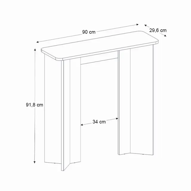 Κονσόλα Mara Megapap χρώμα travertine 90x29,6x91,8εκ. 2