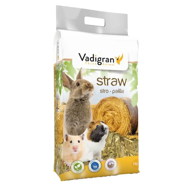 Vadigran Straw Φυσικό Υπόστρωμα από Άχυρο για Μικρά Τρωκτικά & Κουνέλια 30lt/1kg