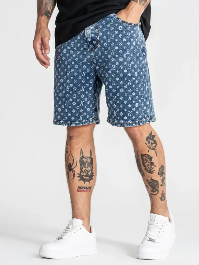 Gianni Kavanagh Ανδρικό MONOGRAM Denim Shorts – Blue - M 3