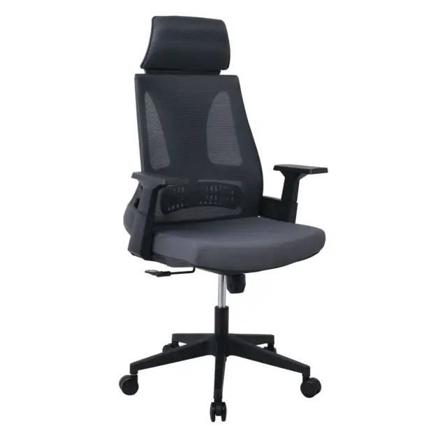 Πολυθρόνα Γραφείου BF8750 Γκρι Ύφασμα/Mesh 65x64x117/127cm
