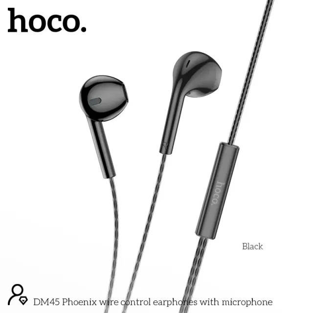 Hands Free Hoco. DM45 Phoenix Earphones Stereo 3.5mm με Μικρόφωνο και Πλήκτρο Λειτουργίας 1.2m Μαύρα 2
