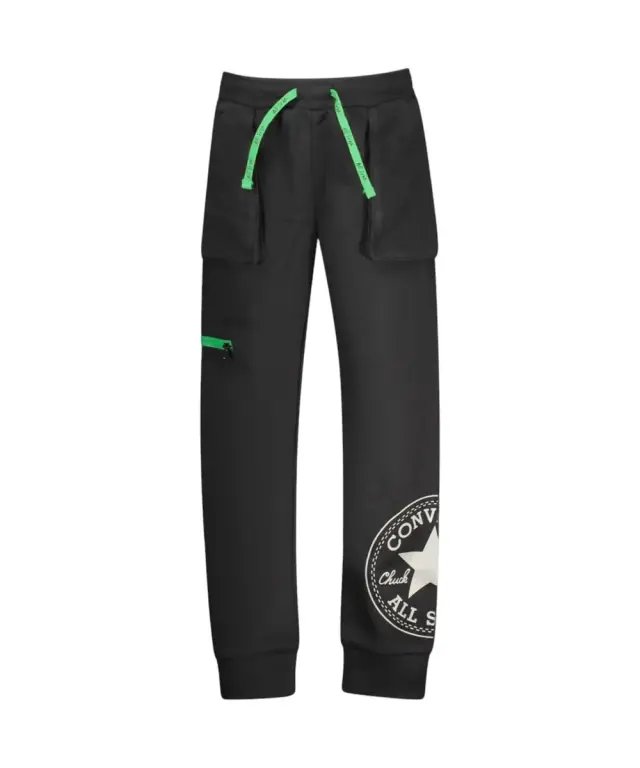 Converse - Παιδικό Παντελόνι Φόρμας Zipper Pocket Jogger 9CC244-023 Μαύρο - 8-10 ετών