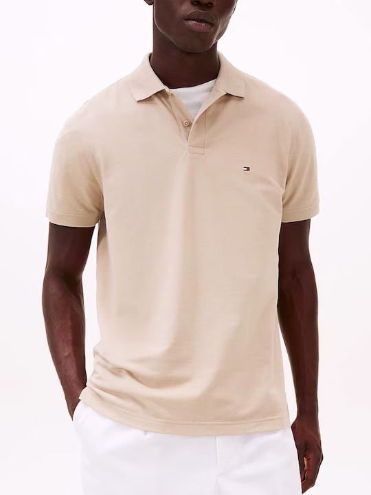 Tommy Hilfiger Aνδρικό Polo σε Χρώμα Μπεζ Μπεζ