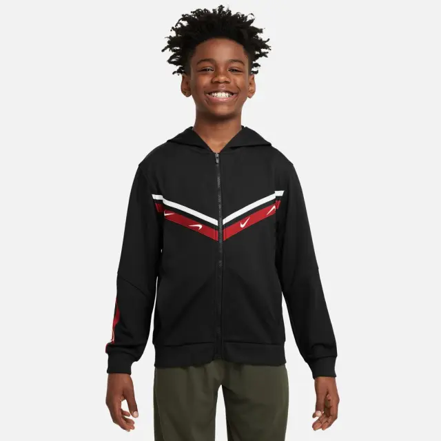 Nike Sportswear Club ΠΑΙΔΙΚΗ ΖΑΚΕΤΑ (FZ4906-010) - Μαύρο-Κόκκινο - M 10-12 ετών