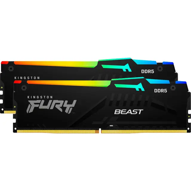 Kingston DIMM 32 GB DDR5-6000 (2x 16 GB) Dual-Kit (black, KF560C30BBEAK2-32, FURY Beast RGB, INTEL XMP, AMD EXPO)