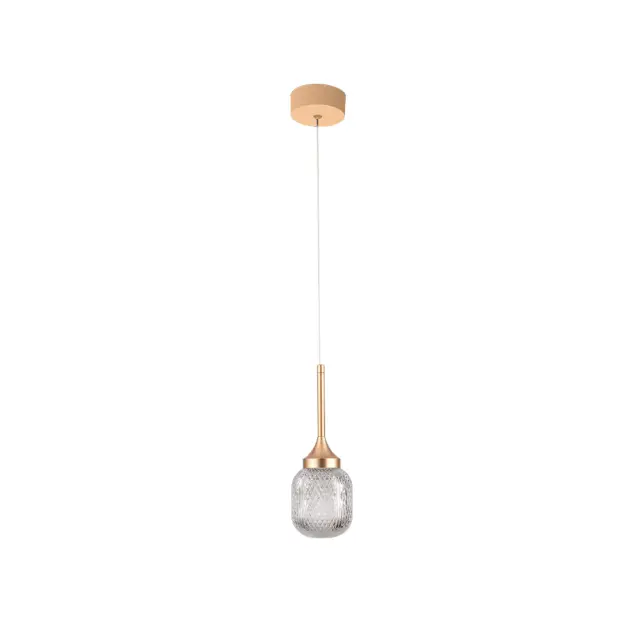 Inlight Κρεμαστό φωτιστικό LED 10W από χρυσαφί μέταλλο και ακρυλικό D:10x200cm (4077-1) 2